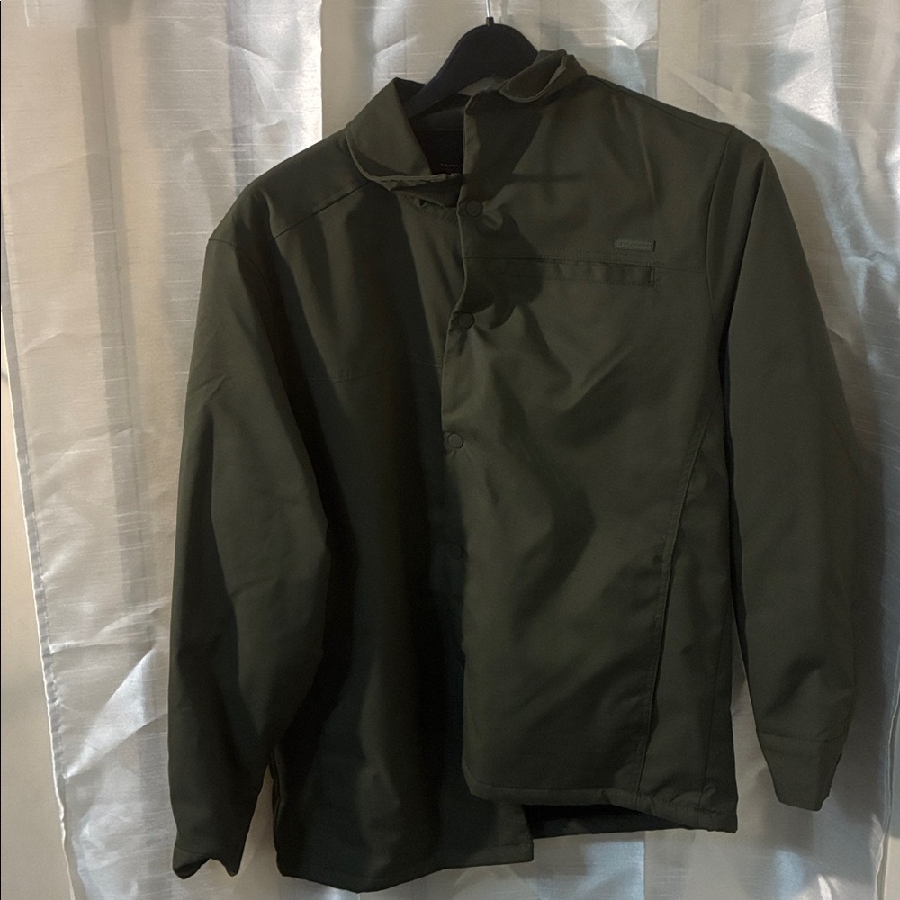 TAHARI MEN’S  MEDIUM OLIVE GREEN LINED JACKET BUTTON UP